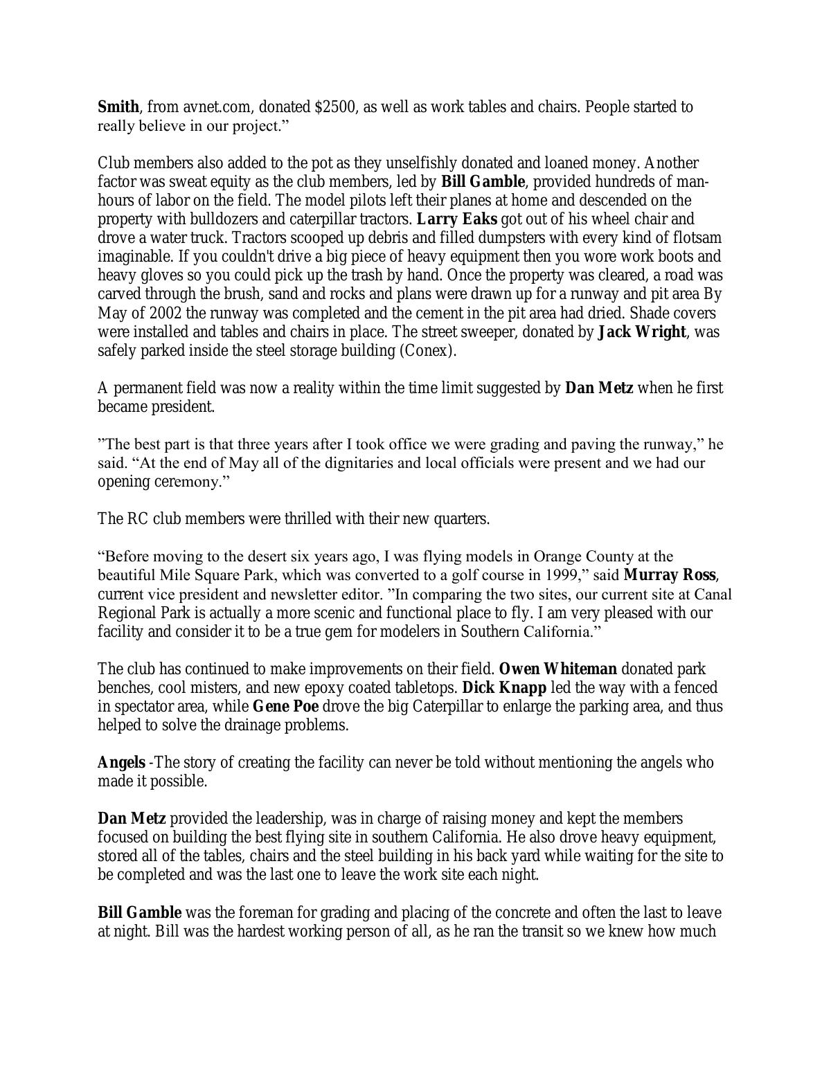 Page 3 of the original history of Coachella Valley Radio Control Club