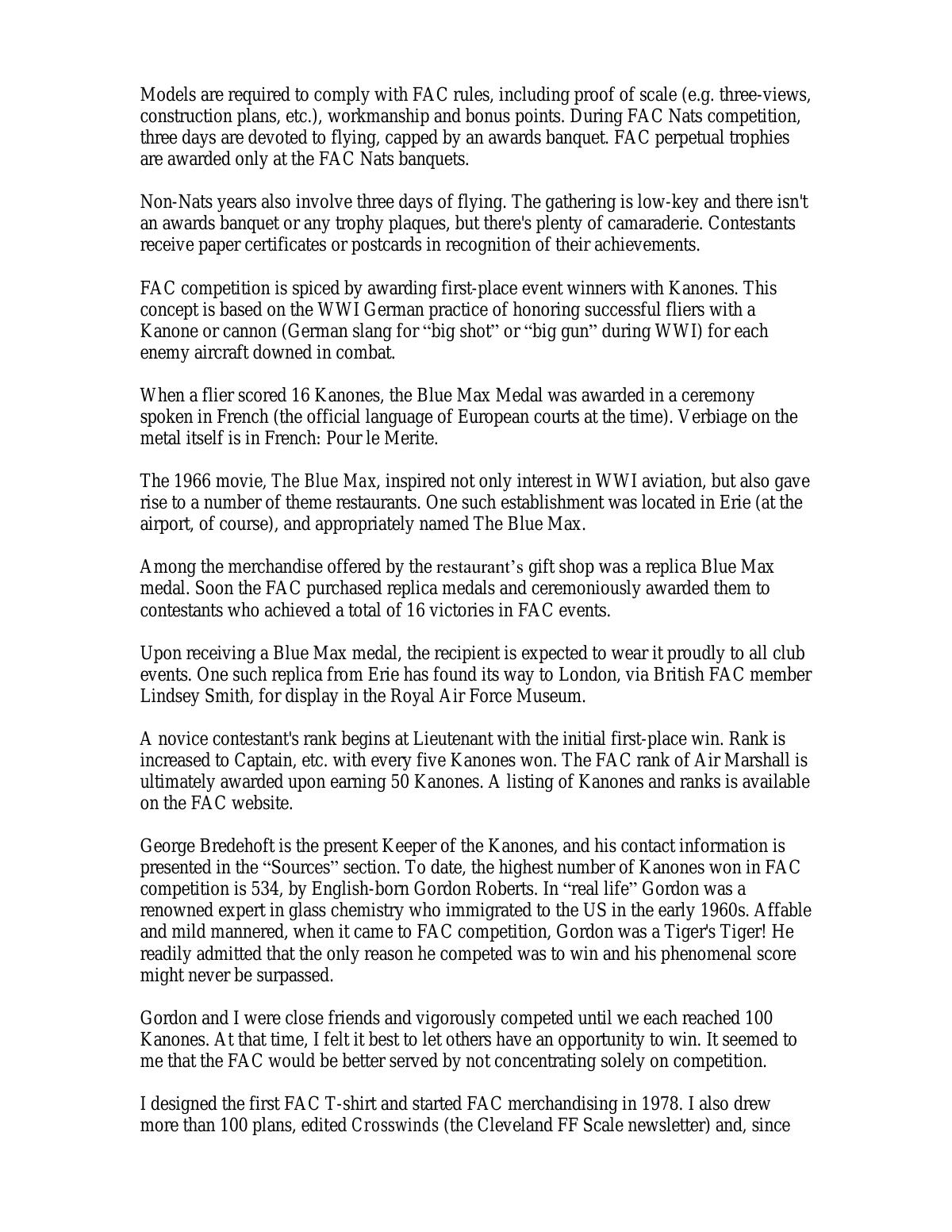 Page 3 of the original history of Flying Aces Club