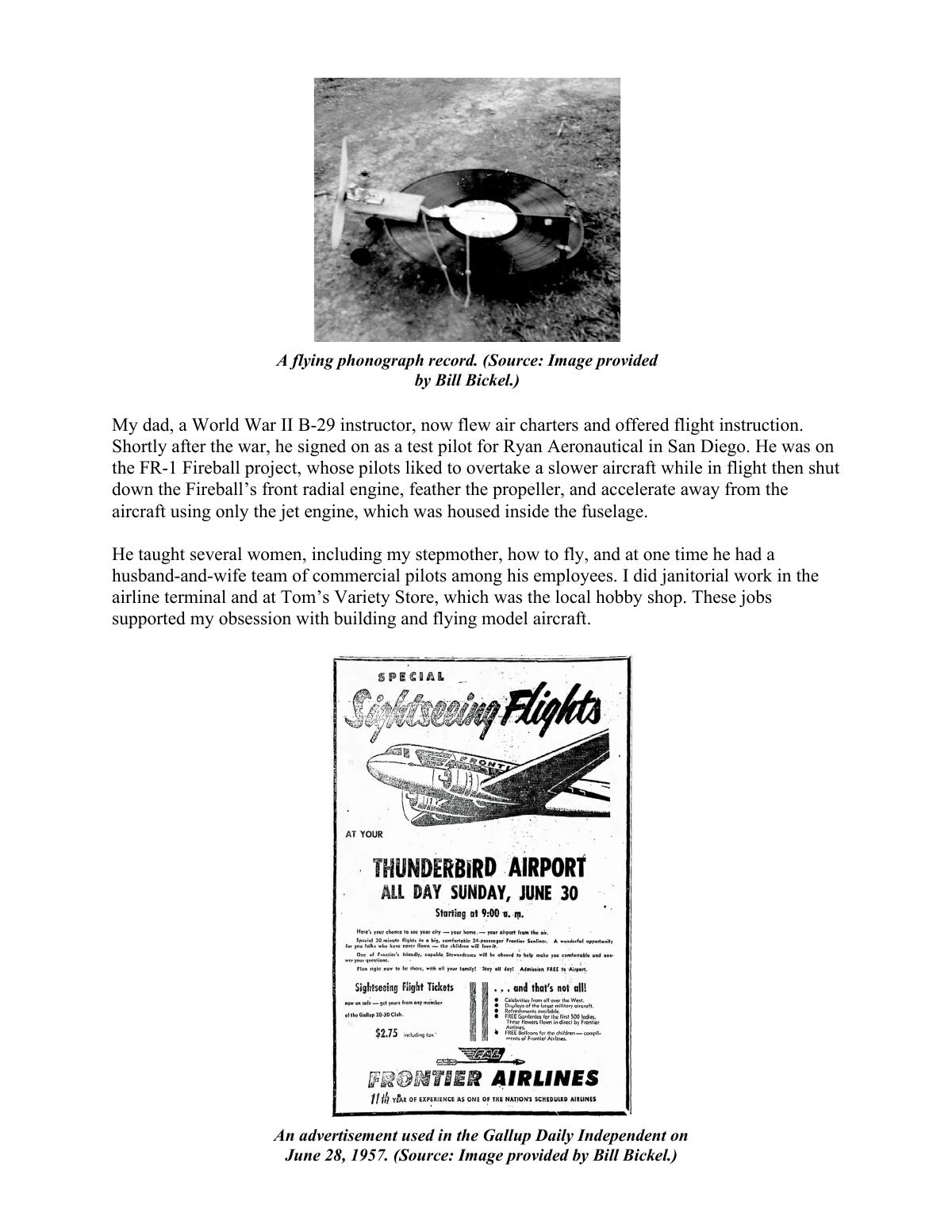 Page 3 of the original history of Gallup Model Airplane Club