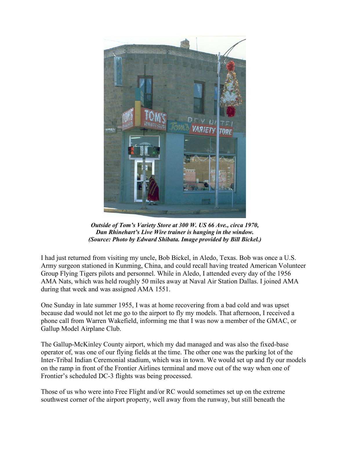 Page 4 of the original history of Gallup Model Airplane Club