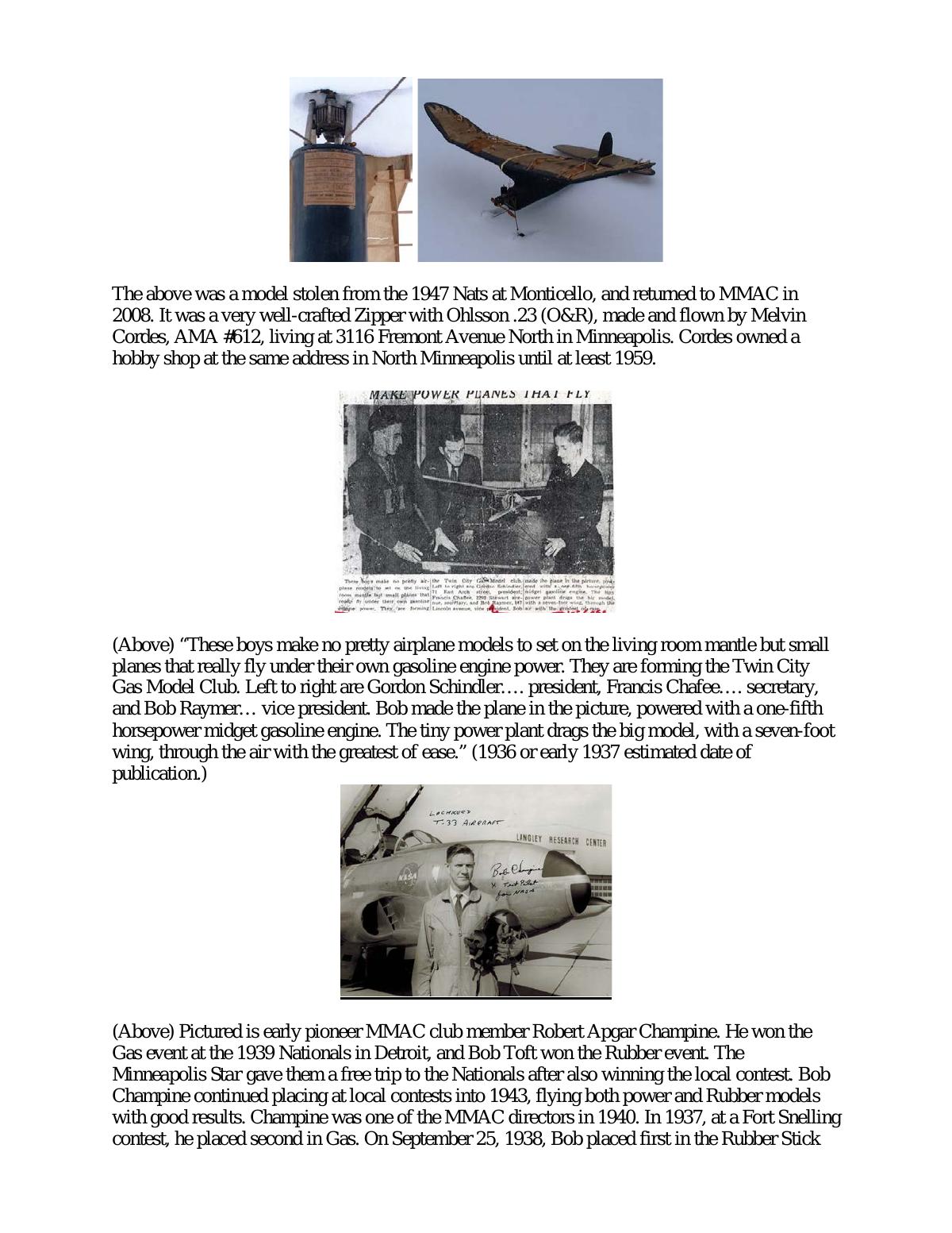 Page 21 of the original history of Minneapolis Model Aero Club (MMAC)
