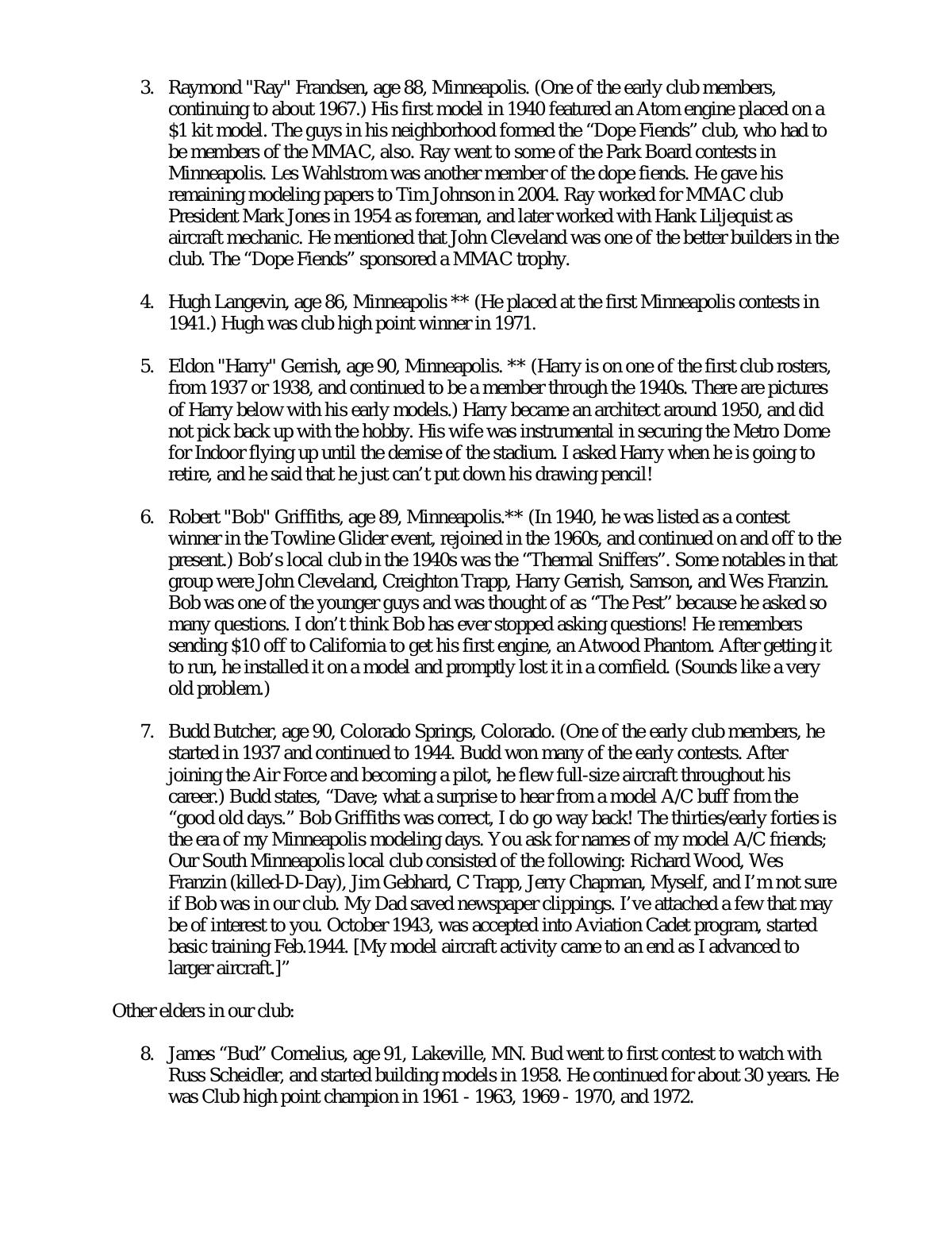 Page 6 of the original history of Minneapolis Model Aero Club (MMAC)