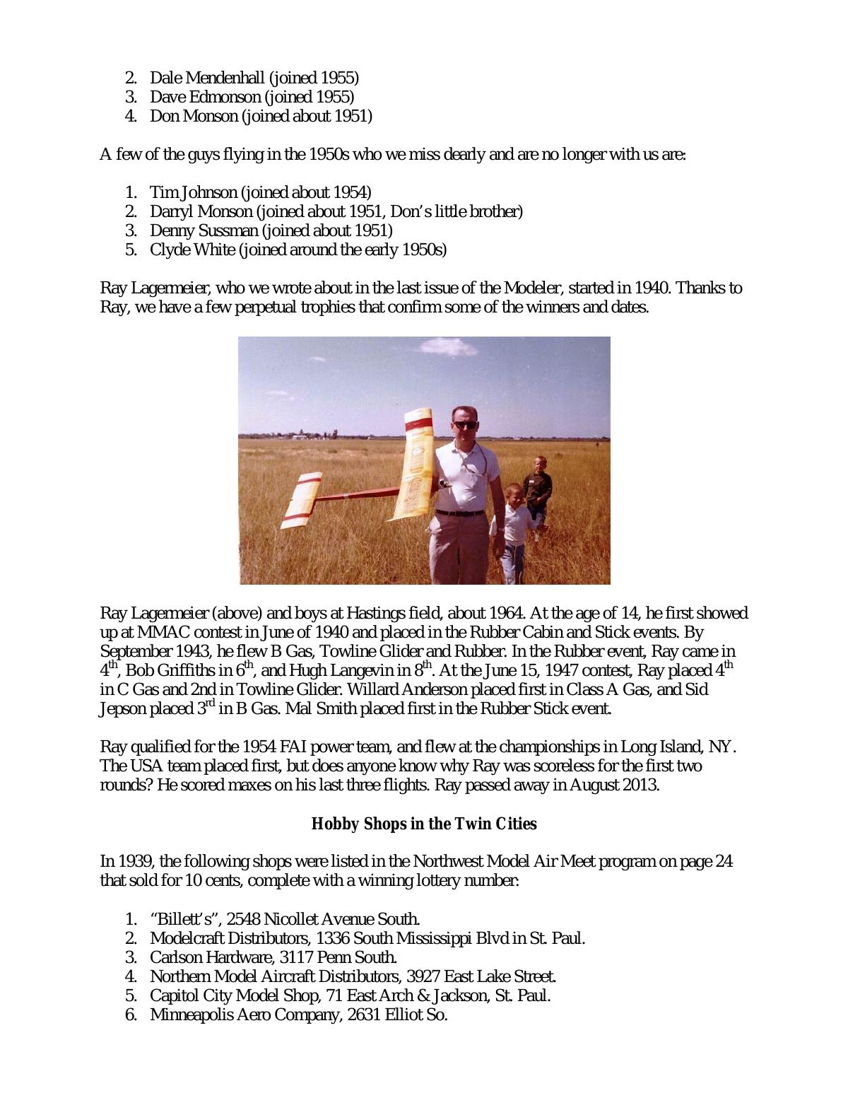 Page 8 of the original history of Minneapolis Model Aero Club (MMAC)