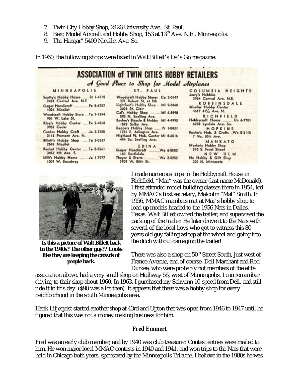 Page 9 of the original history of Minneapolis Model Aero Club (MMAC)