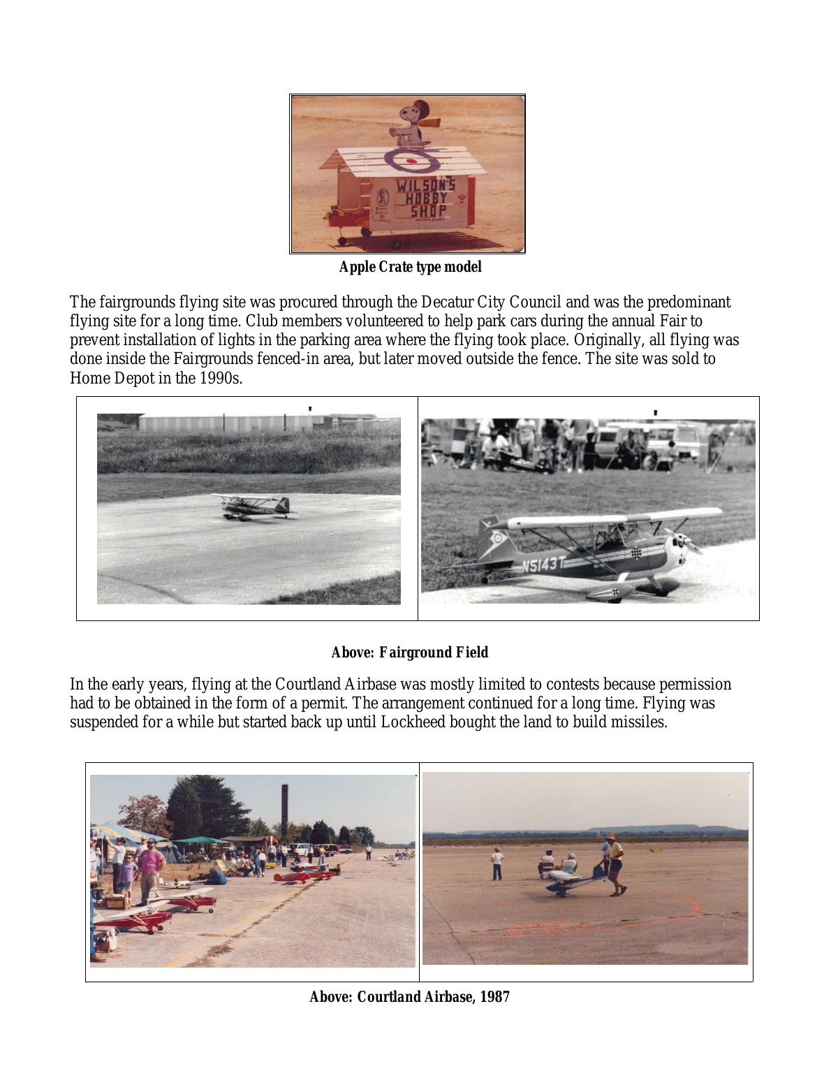 Page 4 of the original history of Model Airplane Club D M A C History Decatur