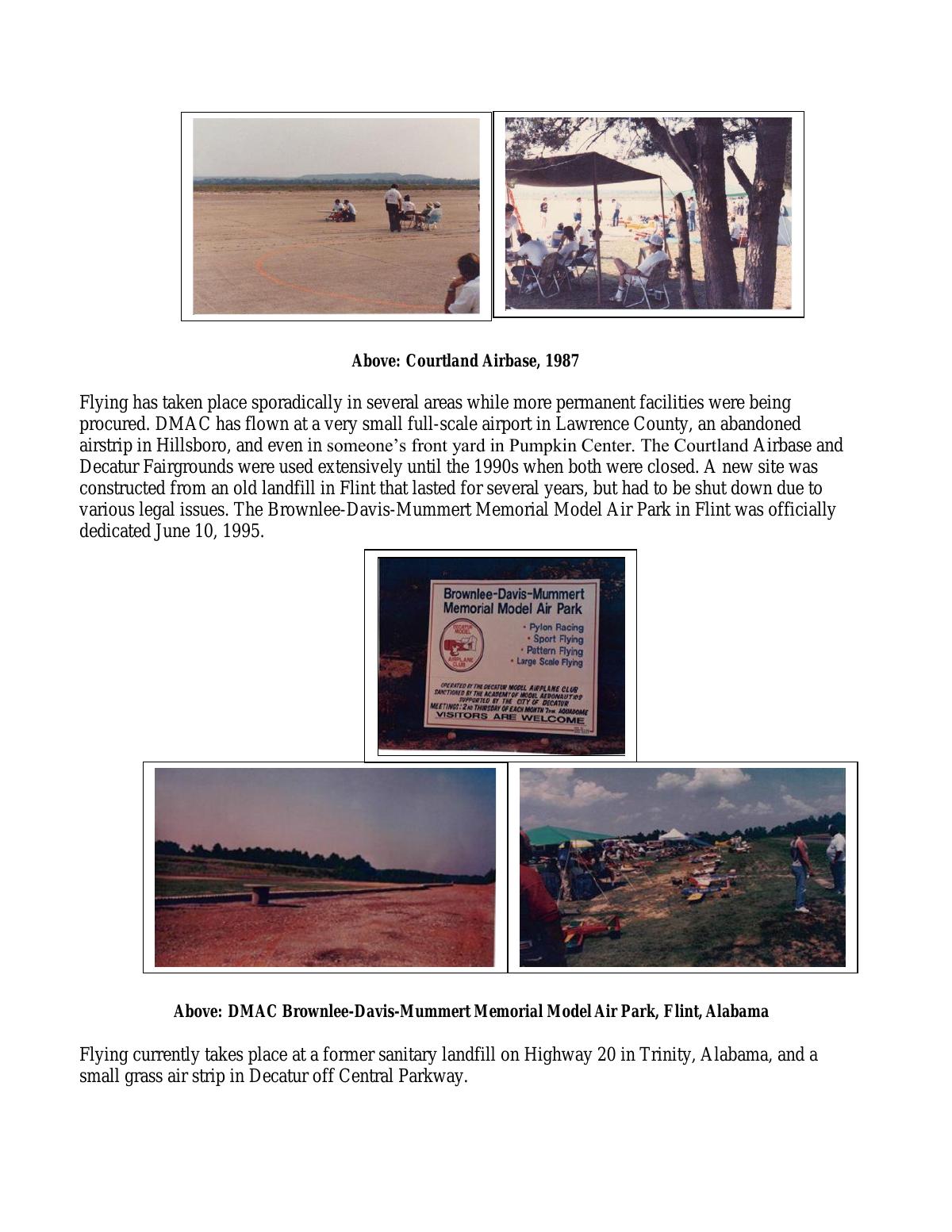 Page 5 of the original history of Model Airplane Club D M A C History Decatur