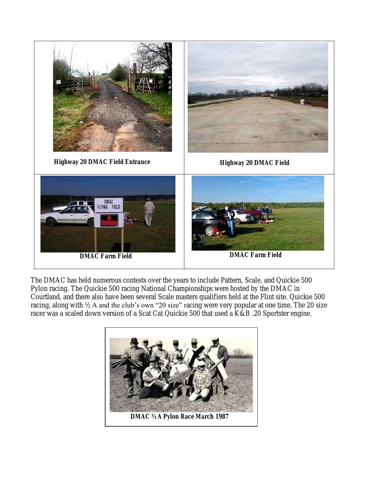 Page 6 of the original history of Model Airplane Club D M A C History Decatur