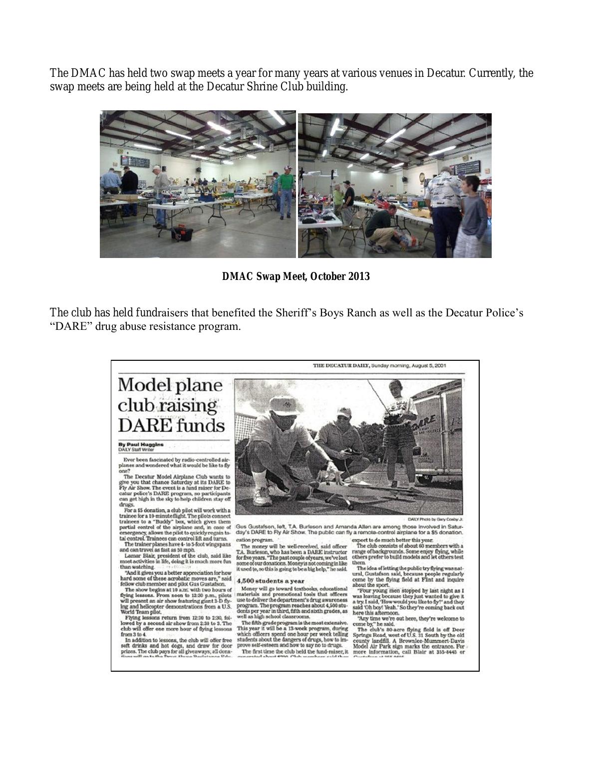 Page 7 of the original history of Model Airplane Club D M A C History Decatur