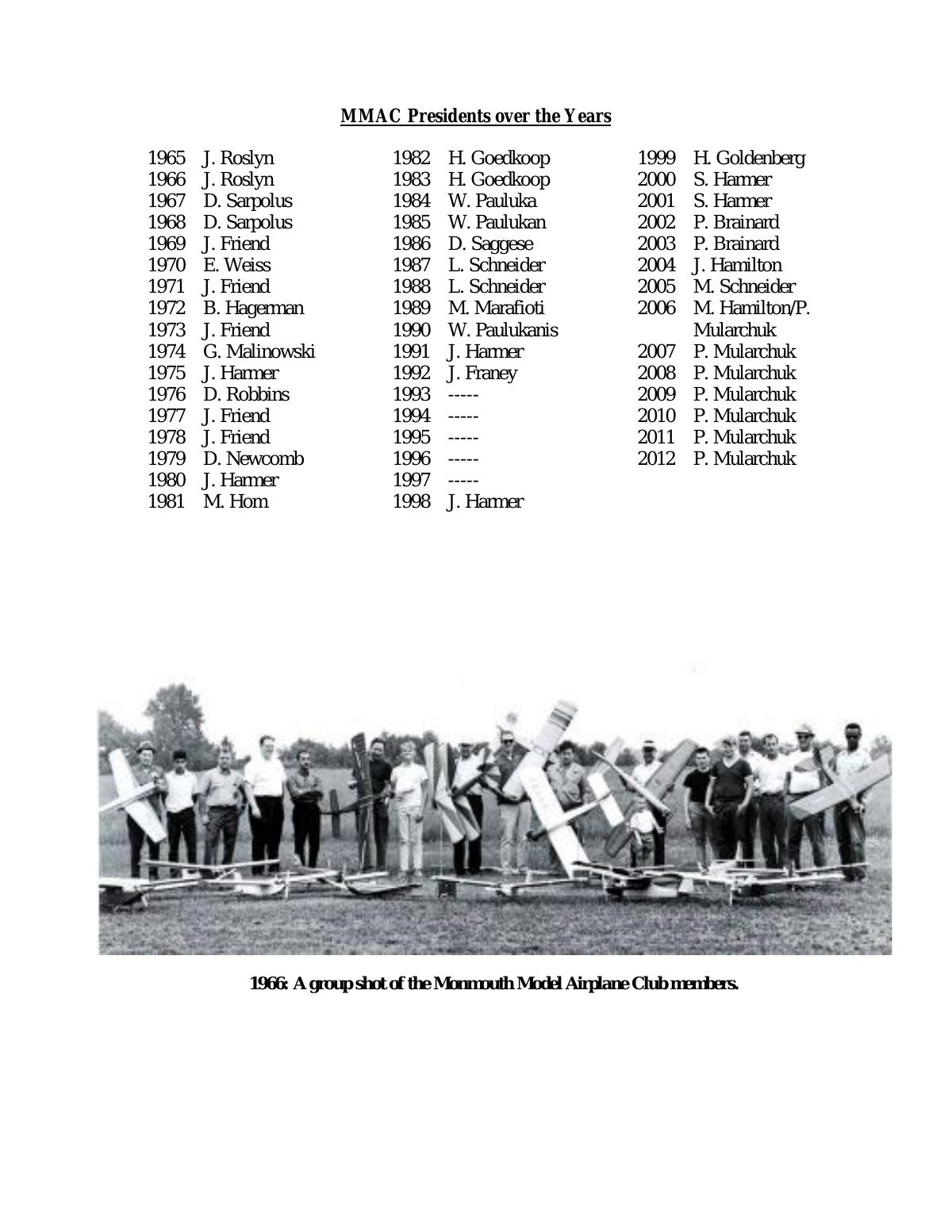 Page 5 of the original history of Monmouth Model Airplane Club