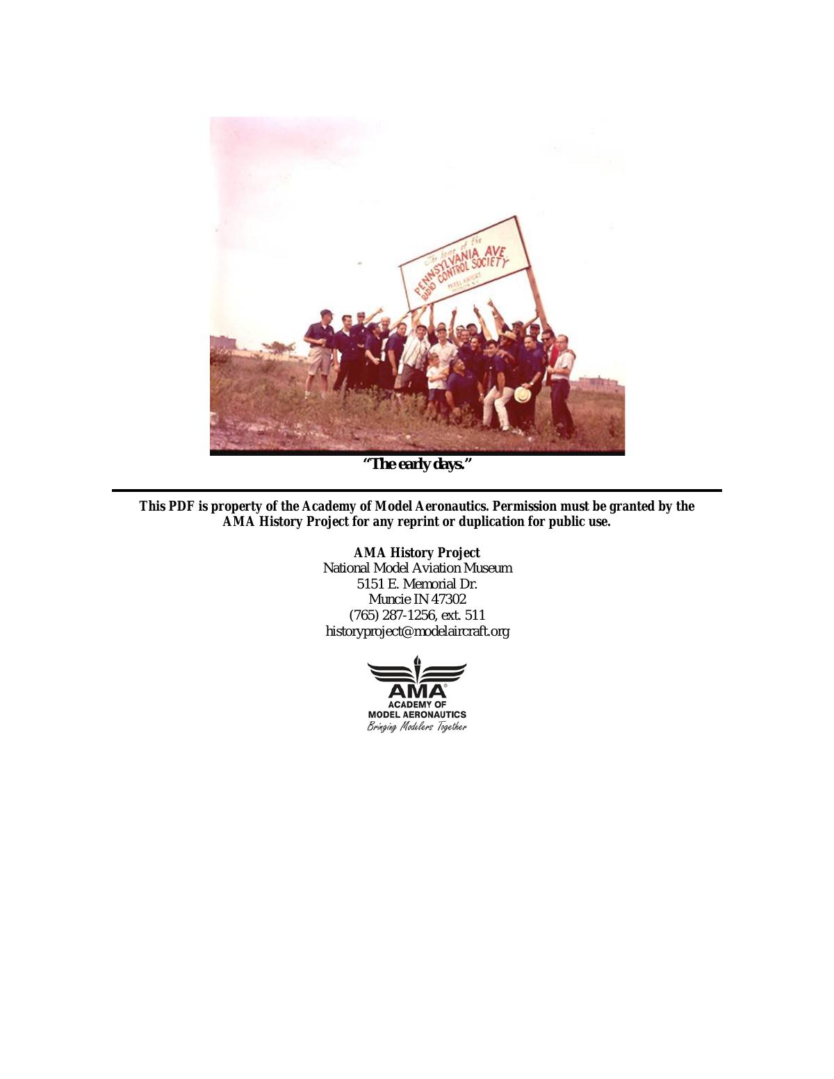 Page 5 of the original history of Pennsyvania Avenue Radio Control Society (PARCS)