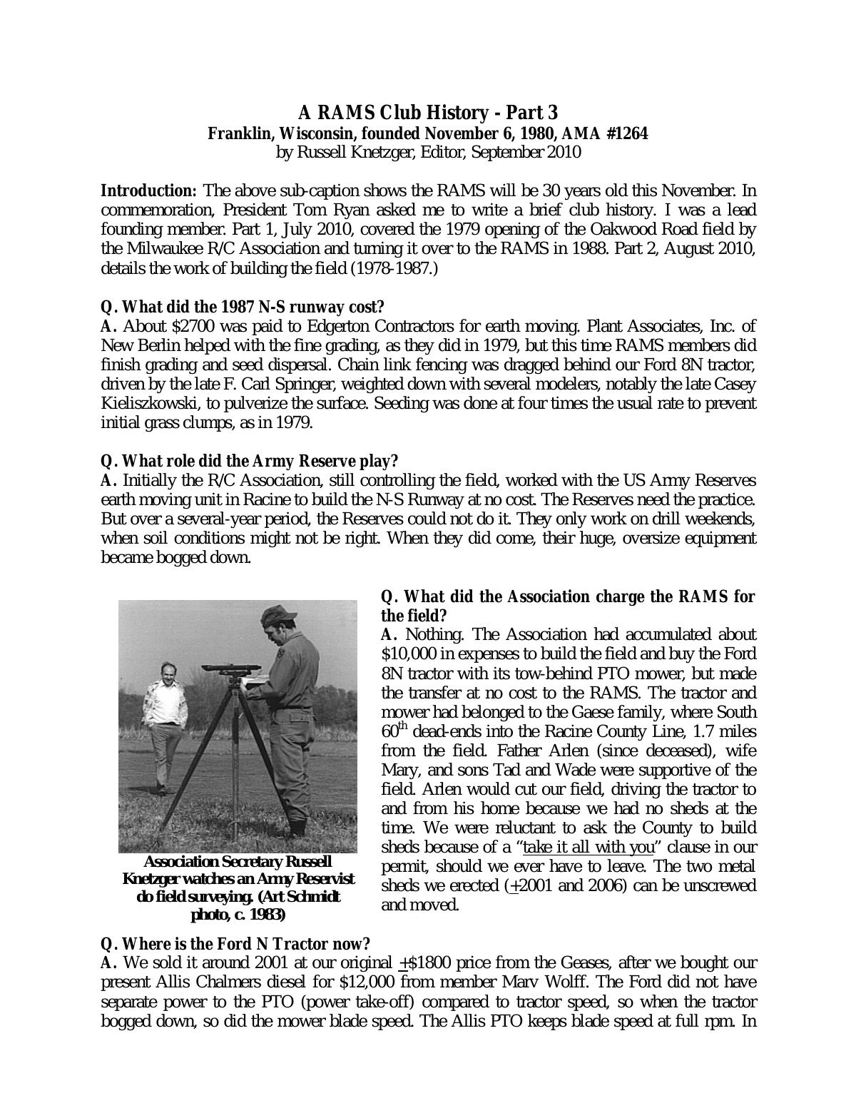 Page 4 of the original history of Rainbow Aero Modelers Society