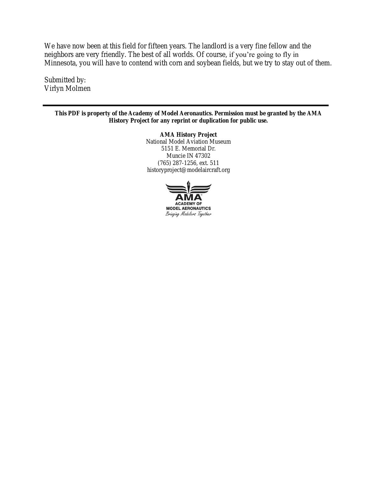 Page 3 of the original history of Rice County Radio Control Flyers
