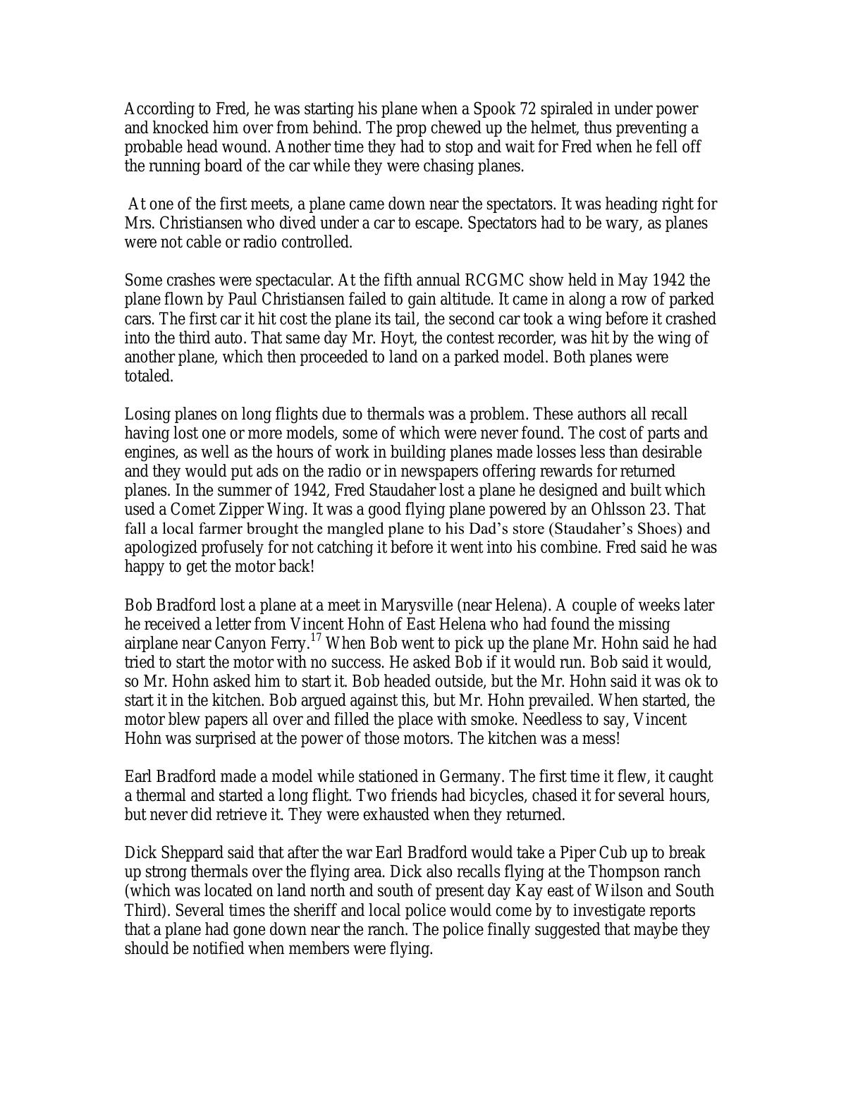 Page 11 of the original history of Rocky Mountain Gas Model Club