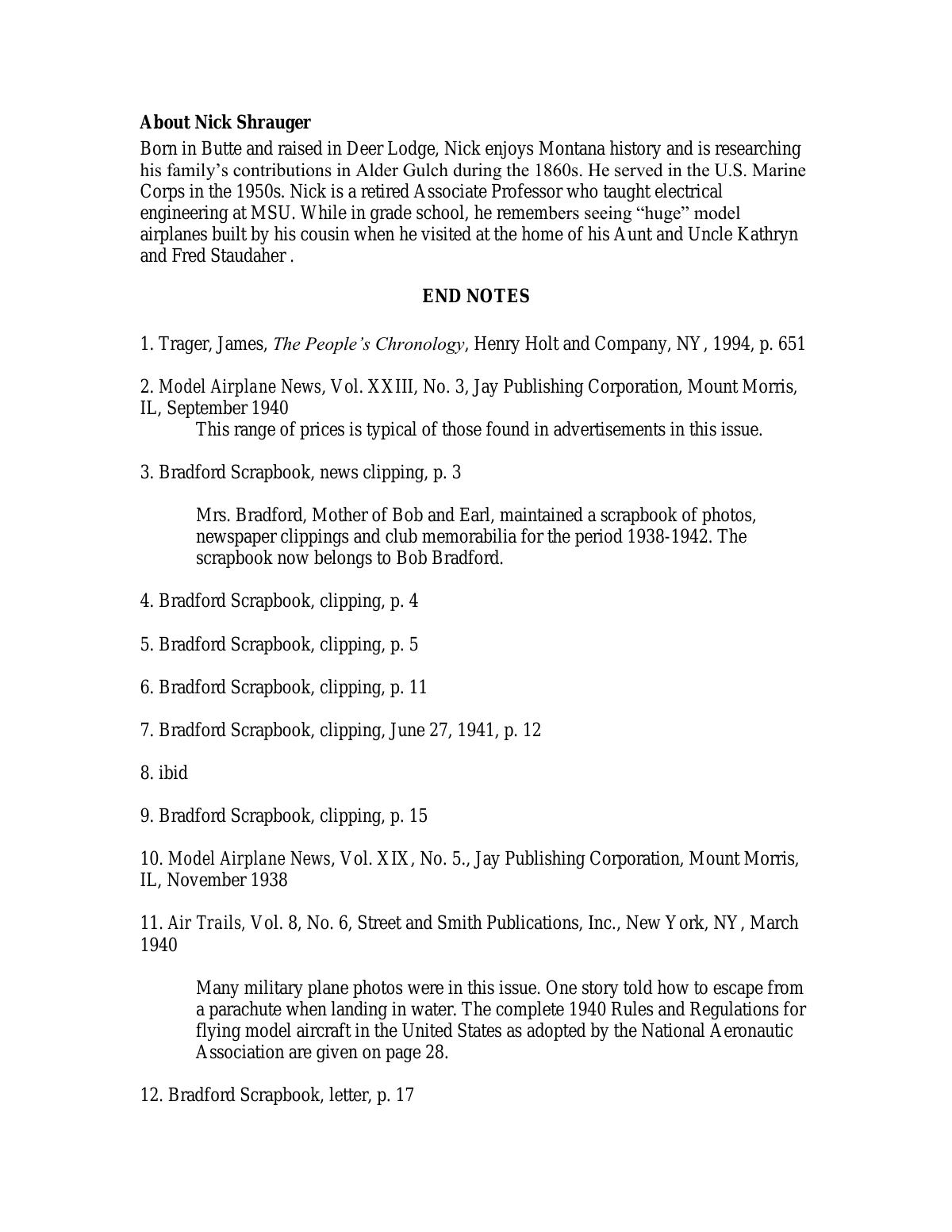 Page 13 of the original history of Rocky Mountain Gas Model Club