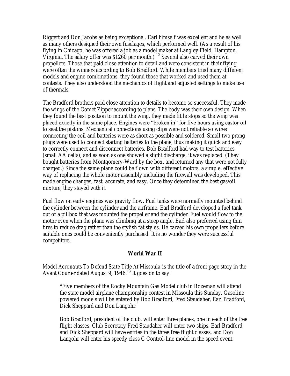 Page 7 of the original history of Rocky Mountain Gas Model Club