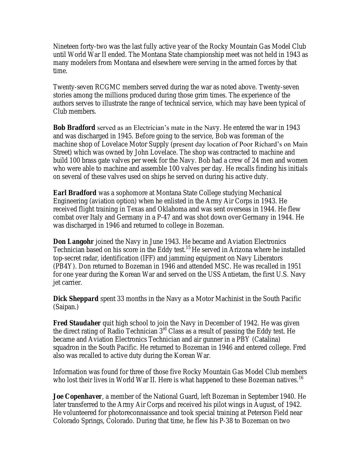 Page 9 of the original history of Rocky Mountain Gas Model Club
