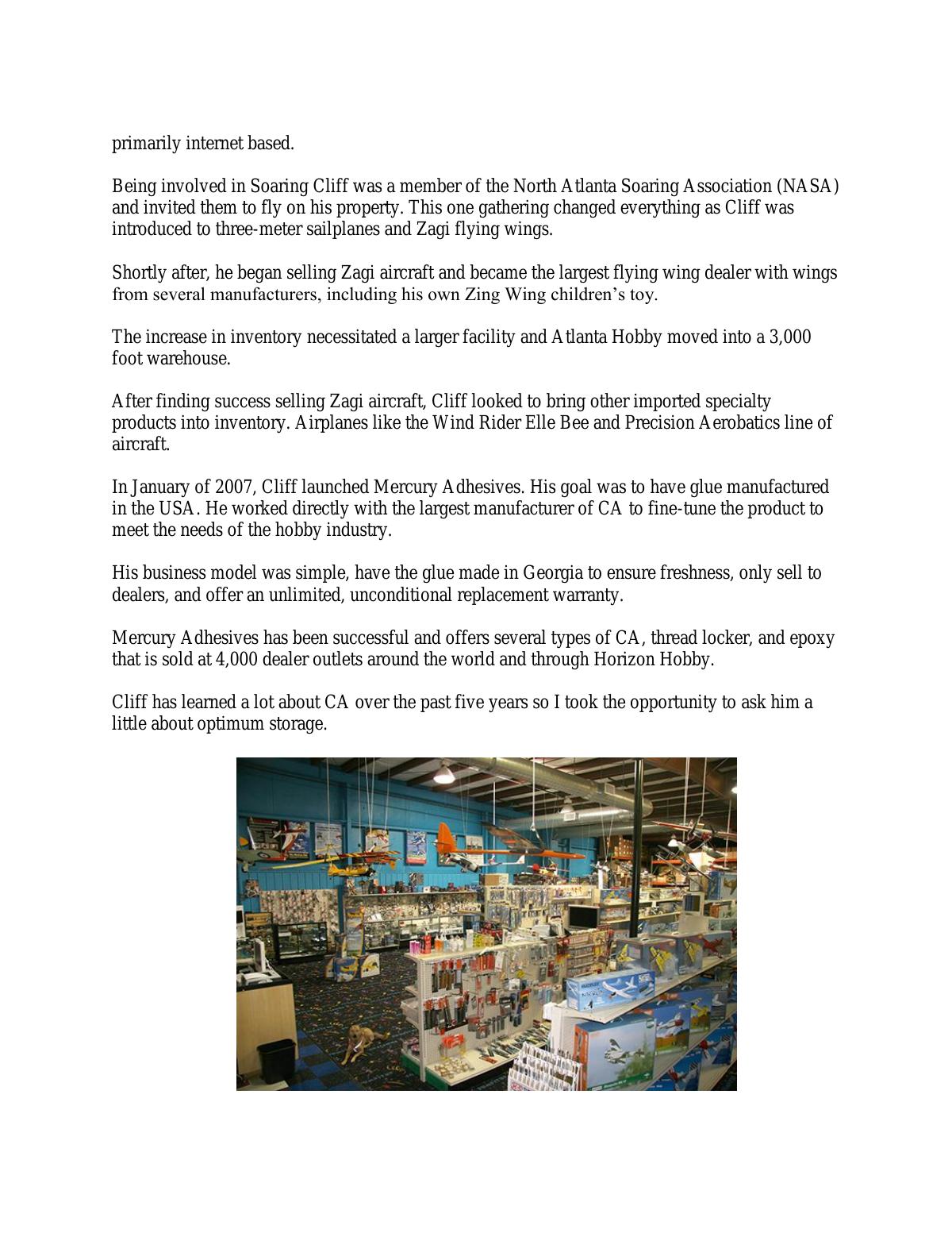Page 2 of the original history of Atlanta Hobby