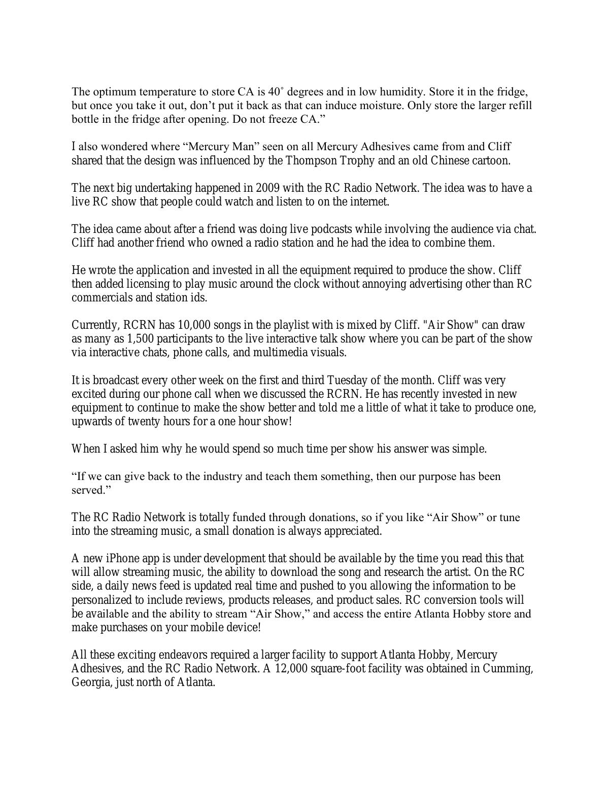 Page 3 of the original history of Atlanta Hobby