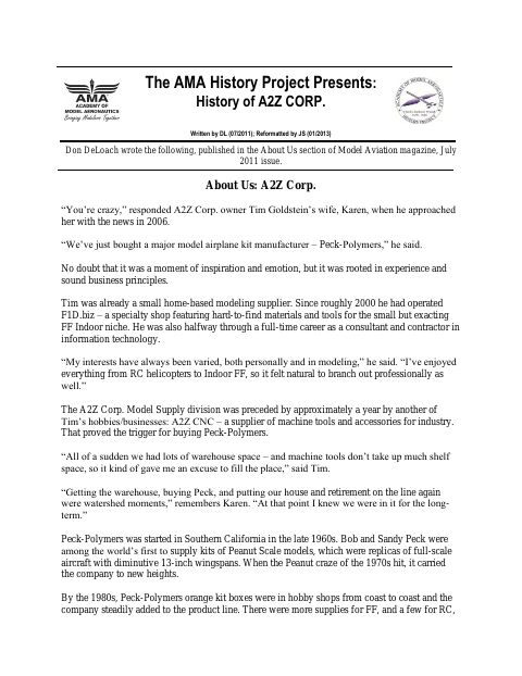 First page of A2Z Corp.