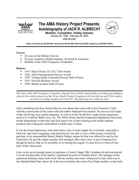First page of Jack Albrecht