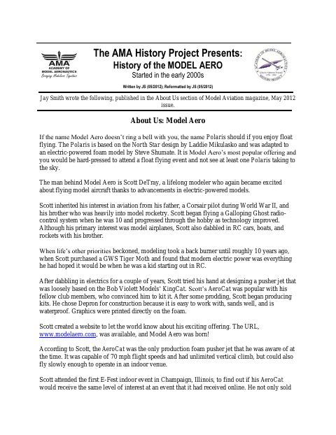 First page of Model Aero